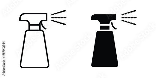 Water spray icon editable designs collection. black and white icons