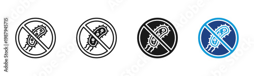 Infection Control icon set multiple style collection