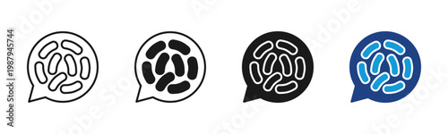 Probiotics icon set multiple style collection