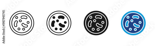Pathogen icon set multiple style collection