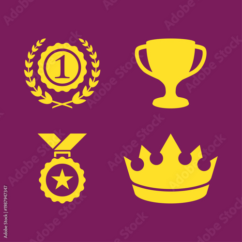 Achievement artful trendy stylish design attractive vector Illustration colorful background