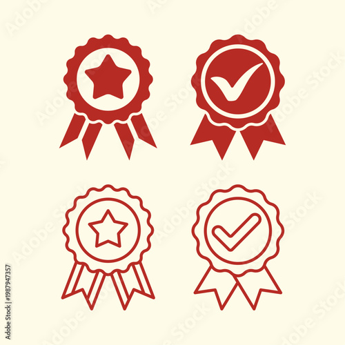 Approved medal artful trendy stylish design attractive vector Illustration colorful background