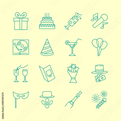 Birthday Party artful trendy stylish design attractive vector Illustration colorful background