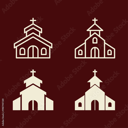 Church artful trendy stylish design attractive vector Illustration colorful background