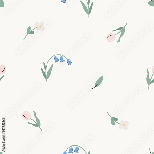 Floral seamless pattern. Botanic background. For card, posters, banners, books, printing on the pack, clothes, fabric, wallpaper, textile or dishes.