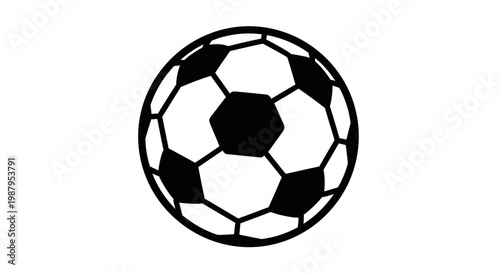 black soccer ball icon on white background