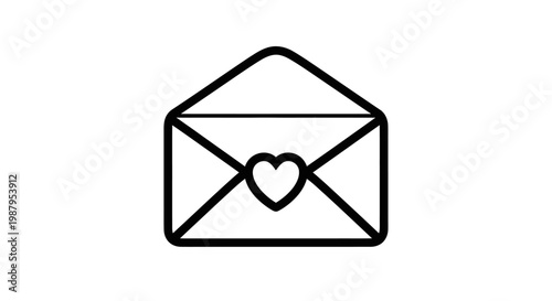 black envelope icon with white background