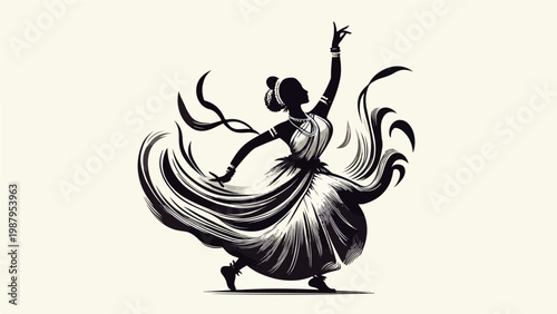 Stylized Traditional Dancer in Motion