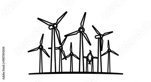 wind turbines renewable energy illustration