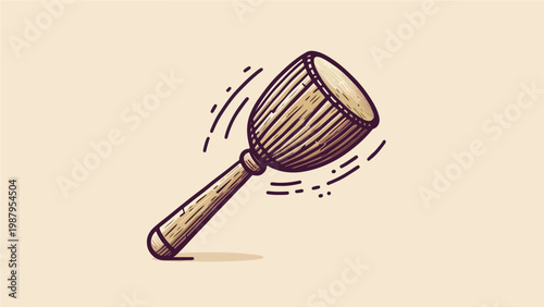 Hand-Drawn Maraca Musical Instrument