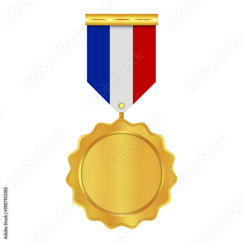 Luxury Bronze Medal with Ribbon on Transparent Background – Award Badge for School Graduation, Sports Events and Corporate Awards, Certificate Seal Icon, Achievement Medal Clip Art PNG