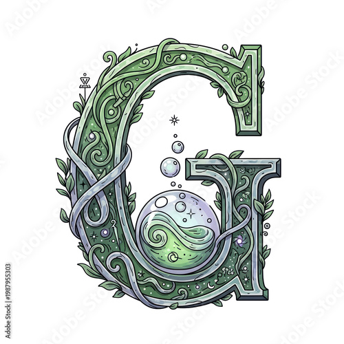Enchanted Letter G with Alchemical Orb
