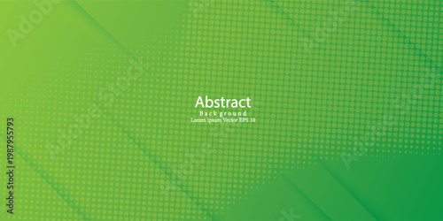 abstract green banner background with diagonal stripes and dot halftone. Creative element design in vetor illustration