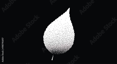 White Teardrop Shape on Black Background