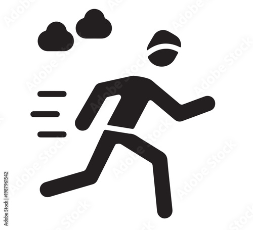Dynamic illustration of a person running with speed, depicting active lifestyle and healthy fitness pursuits outdoors, symbolizing movement and determination