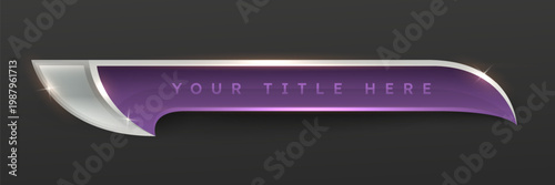 Modern Silver Purple Metallic Lower Third Title Banner Template, Video Overlay Design