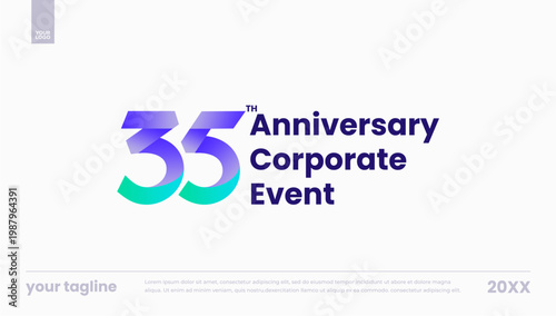 35th anniversary corporate event modern gradient logo banner template