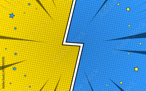 Flat versus comic style background.