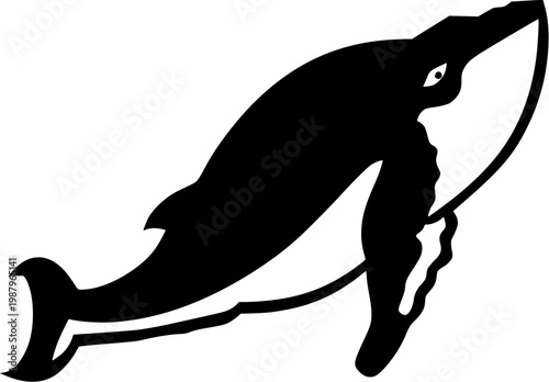 humpback whale silhouette ocean mammal marine wildlife vector illustration