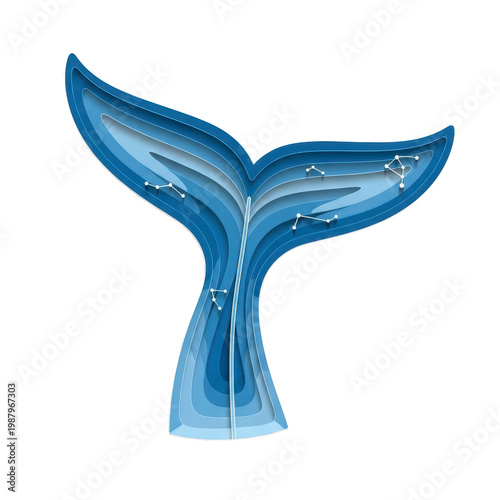 Wallpaper Mural Abstract whale tail constellations layered design Torontodigital.ca