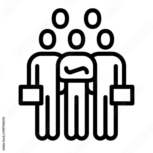 Workgroup Icon Line Vector Illustration, People, Business People, Businessman