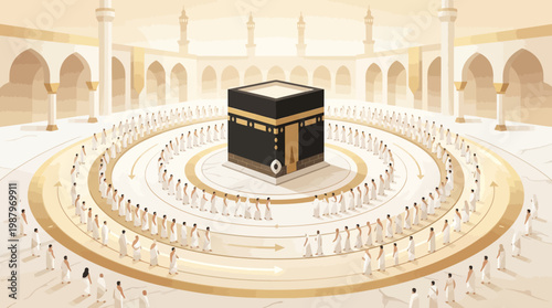 Kaaba Sacred Religious Structure in Masjid Al Haram.