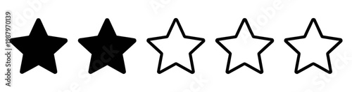 Two filled stars with three empty stars for user ranking feedback