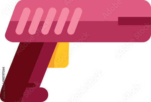 Stylized red and pink water gun toy for children playing summer games