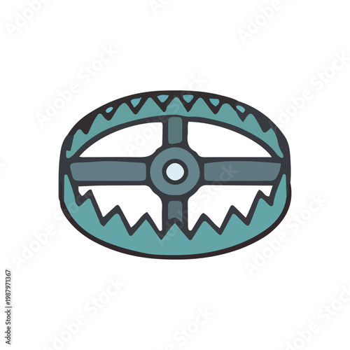 Hand Drawn Bear Trap Icon