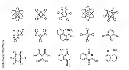 Photos Collection of chemical molecular structures and formulas.