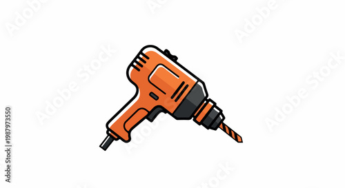 Bright orange power drill with a corded grip ready for home improvement and DIY projects