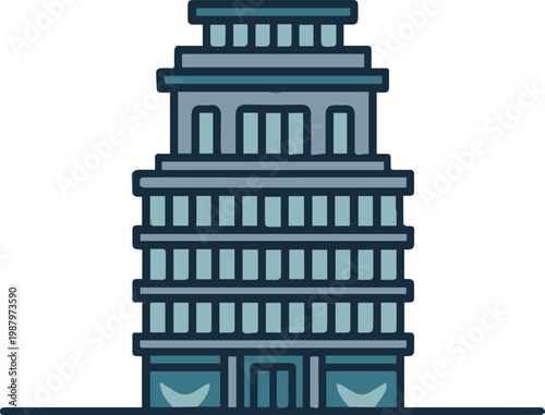 building city highrise tower rooftop penthouse blue gray