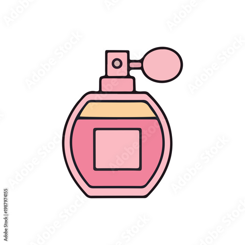 Pink Perfume Bottle Vector Icon