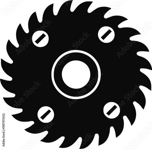 saw blade circular icon vector silhouette tool emblem