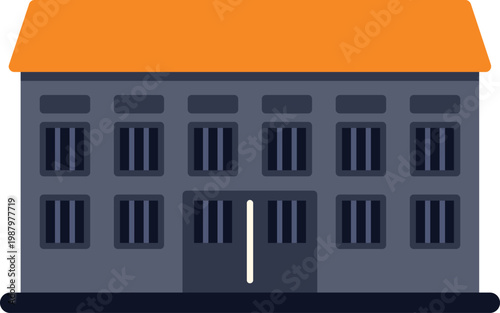 Building design illustrating incarceration facility or prison