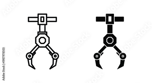 Robot Gripper Industrial Automation System Technology Manufacturing Process Icon