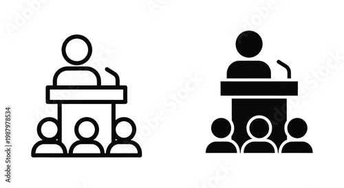 Presentation Meeting Audience Icon Business Communication Design