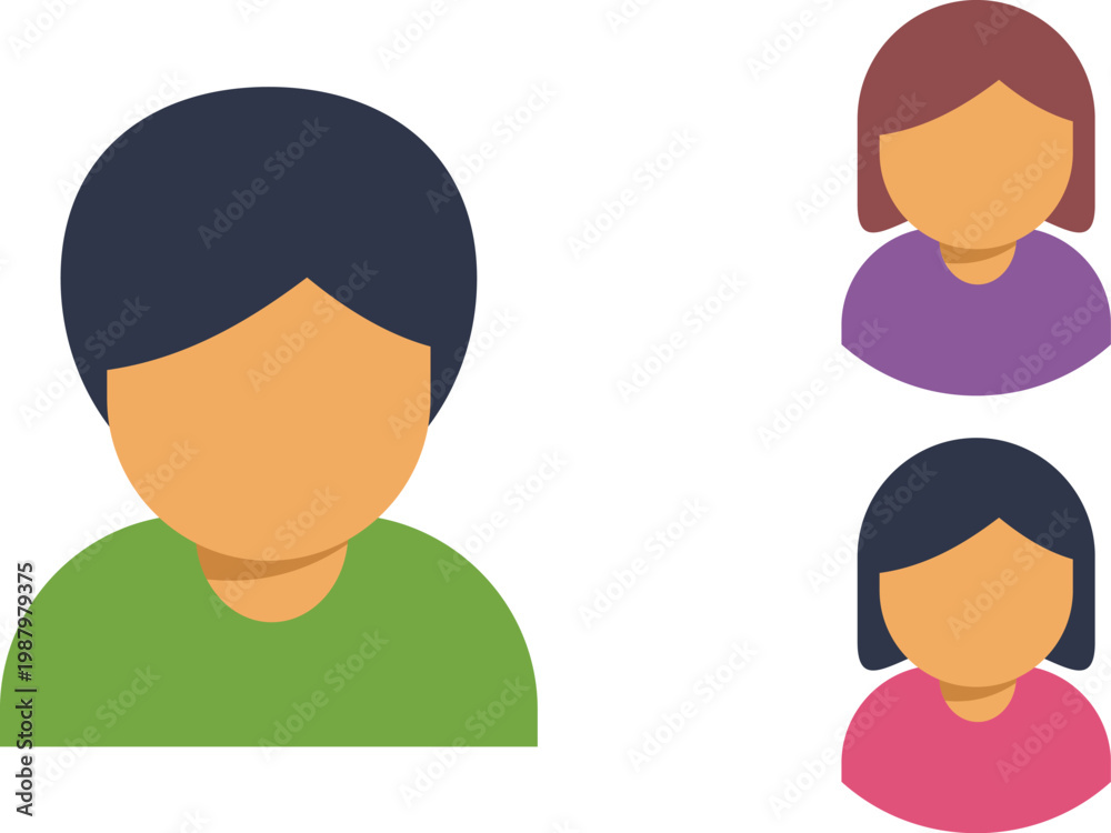 Fototapeta premium Flat design vector avatars representing people for user profiles and account icons