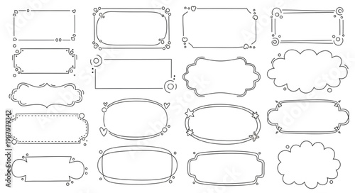 Collection of Decorative Vintage Ornate Frames and Borders.