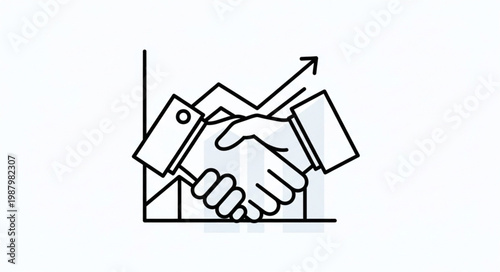 Handshake graphic representing business growth and partnership success.