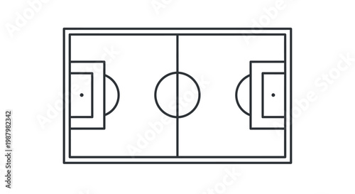 A diagram of a soccer field layout.