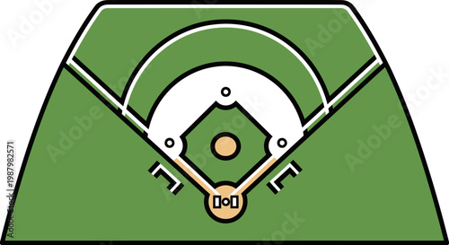 Baseball field layout illustration.