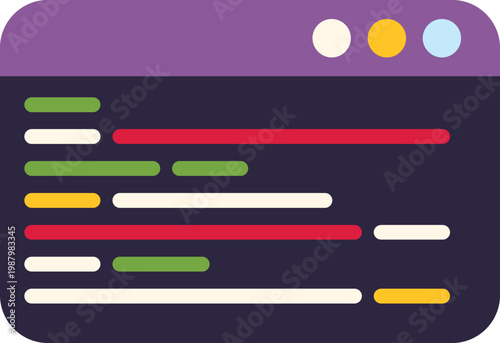 Programming source code with syntax highlighting in a web browser window