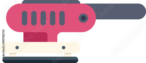 Flat design icon illustrating an electric orbital sander for carpentry and diy projects