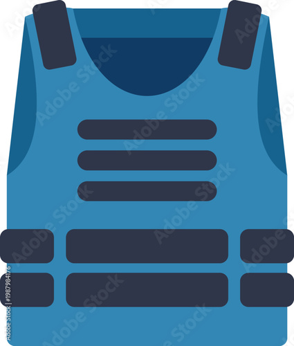 Blue bulletproof vest offering essential personal safety