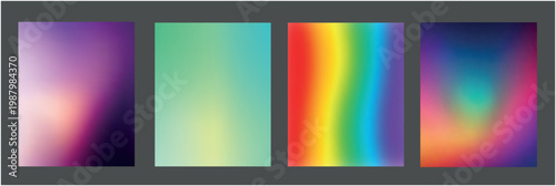 Four vertical gradient panels a spectrum of color and light