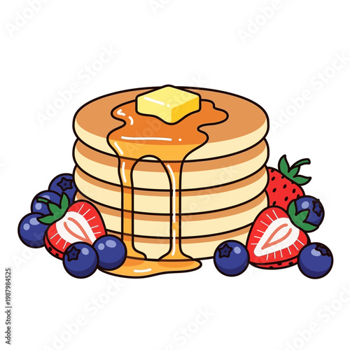 Stack of pancakes with butter on top.