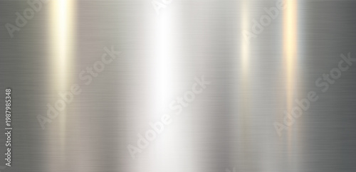 Brushed Metal Surface with Horizontal Grain and Vertical Light Highlights in Sleek Industrial Stainless Steel Finish Background
