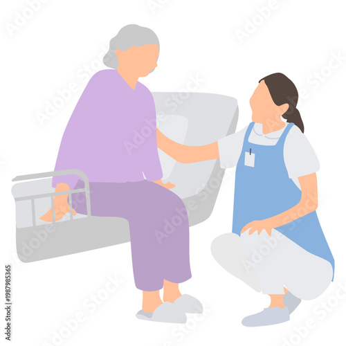 高齢者に寄り添う介護スタッフ