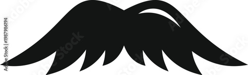 Black mustache silhouette representing male grooming, movember awareness, and vintage style
